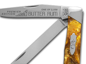 W.R. Case XX Knives Slant Series Butter Rum Corelon Trapper 1/2500 Stainless Pocket Knife S9254BR