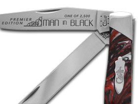 W.R. Case XX Knives Slant Series Man In Black Trapper 1/2500 Stainless Pocket Knife S9254MB