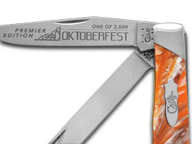 W.R. Case XX Knives Slant Series Oktoberfest Corelon Trapper 1/2500 Stainless Pocket Knife S9254OF