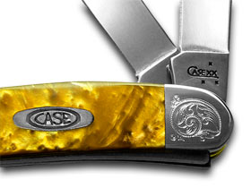 W.R. Case XX Knives Engraved Bolster Series Butter Rum Corelon Stockman Pocket Knife 9318BR/E