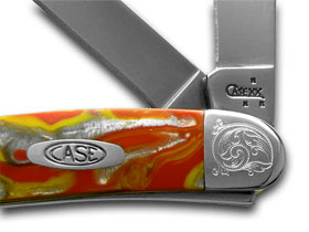 W.R. Case XX Knives Engraved Bolster Series Genuine Fire Box Corelon Stockman Pocket Knife 9318FIB/E