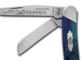 W.R. Case XX Knives Slant Series Aquarius Corelon Medium Stockman 1/2500 Pocket Knife S9318AQ