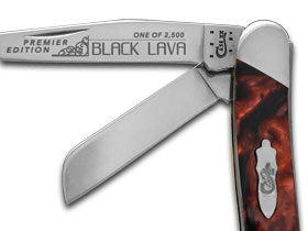 W.R. Case XX Knives Slant Series Black Lava Corelon Medium Stockman 1/2500 Pocket Knife S9318BKL