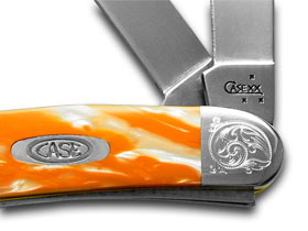 W.R. Case XX Knives Engraved Bolster Series Tennessee Orange Corelon Stockman Pocket Knife 9318TN/E