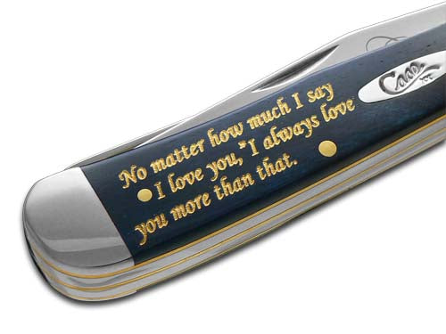 W.R. Case XX Knives Mother and Son Smooth Blue Bone Trapper Stainless Pocket Knife CAT-MS/BB