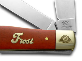 Frost Cutlery™ Trapper 40-108DRSB Dark Red Bone 440 Stainless Steel Pocket Knife