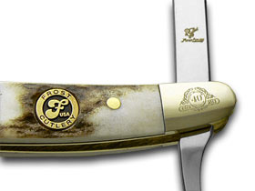 Frost Cutlery™ Razor 40-148SMS Genuine Deer Stag and Genuine Mother of Pearl 440 Stainless Steel Pocket Knife