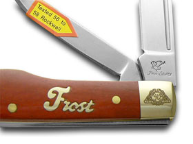 Frost Cutlery™ Gunstock 40-169DRSB Dark Red Bone 440 Stainless Steel Pocket Knife