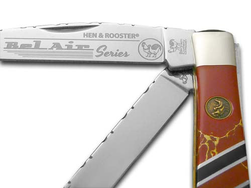 Hen & Rooster Bel Air Red Matrix Stone Trapper Stainless Pocket Knife 312BA/RM