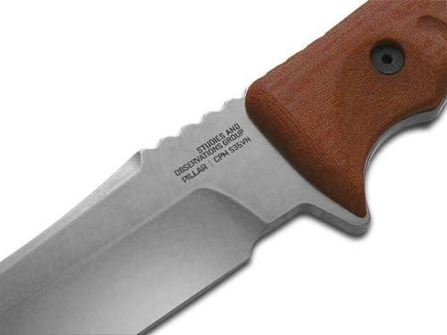 SOG Specialty Knives™ Pillar LTD Fixed Blade UF1007-BX Red Canvas Micarta CPM S35VN Stainless Steel Knife