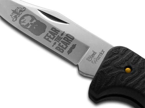 Steel Warriorโข Lockback SW-127RUB Black Rubber 440 Stainless Steel Pocket Knife