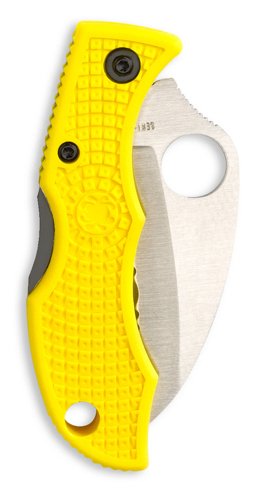 Spyderco Knives™ Ladybug 3 Lockback LYLS3HB Marine Yellow FRN H2 Stainless Steel Pocket Knife