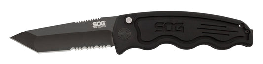 SOG Specialty Knives™ SOG-Tac Folder ST-04 Black Hard Anodized Aluminum AUS-8 Stainless Steel Pocket Knife