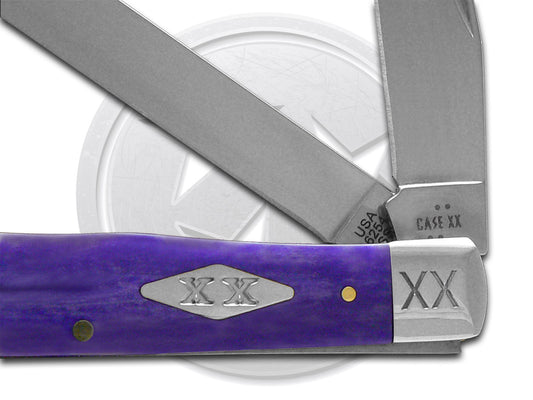 W.R. Case XX Knives Trapper Ultra Violet Bone 12498 Stainless Pocket Knife