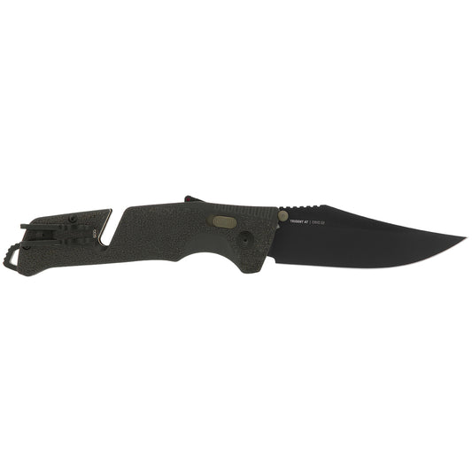 SOG Specialty Knives™ Trident AT Lever Lock 11-12-03-57 Olive Drab Glass-Reinforced Nylon D2 Semi-Stainless Steel Pocket Knife
