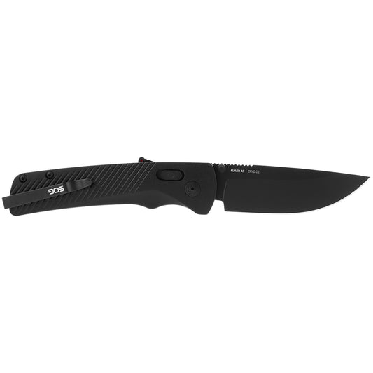 SOG Specialty Knives™ Flash AT Lever Lock 11-18-01-57 Black Glass-Reinforced Nylon D2 Semi-Stainless Steel Pocket Knife