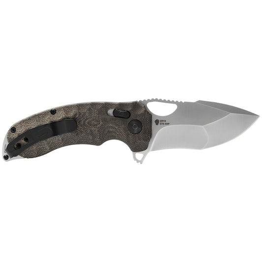 SOG Specialty Knives™ Kiku XR Lever Lock 12-27-01-57 Green Linen Micarta CTS XHP Stainless Steel Pocket Knife