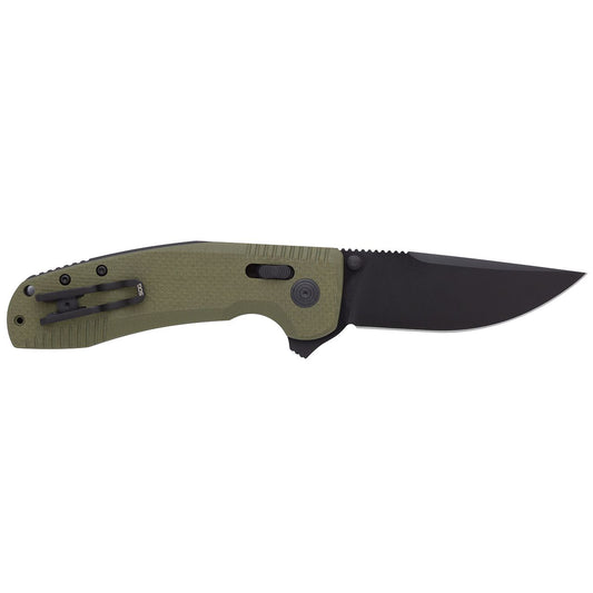 SOG Specialty Knives™ SOG-TAC XR Crossbar Lock 12-38-02-41 OD Green G-10 Cryo D2 Stainless Steel Pocket Knife