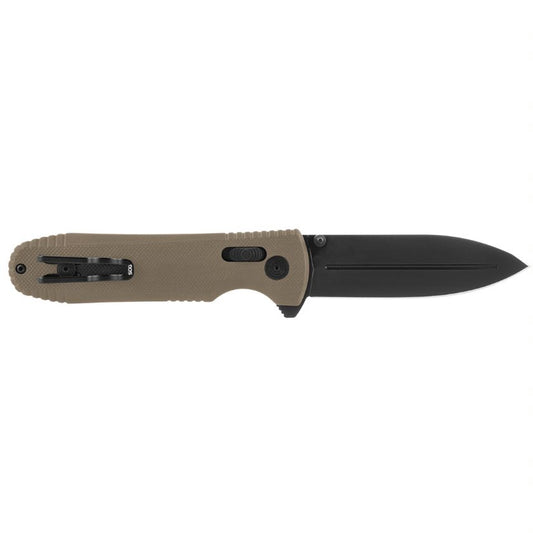 SOG Specialty Knives™ Pentagon XR Crossbar Lock 12-61-03-57 Flat Dark Earth G-10 Cryo CTS XHP Stainless Steel Pocket Knife