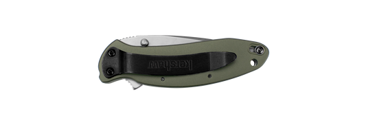 Kershaw Knives™ Scallion Liner Lock 1620OL Olive Green Anodized Aluminum High Carbon 420HC Steel Pocket Knife
