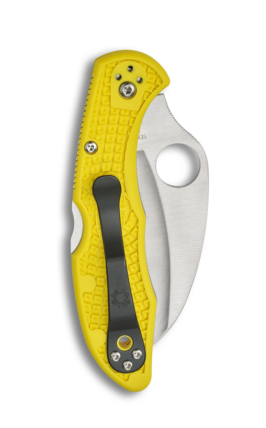 Spyderco Knives™ Tasman 2 Lockback C106SYL2 Yellow Fiberglass Reinforced Nylon H2 Stainless Steel Pocket Knife