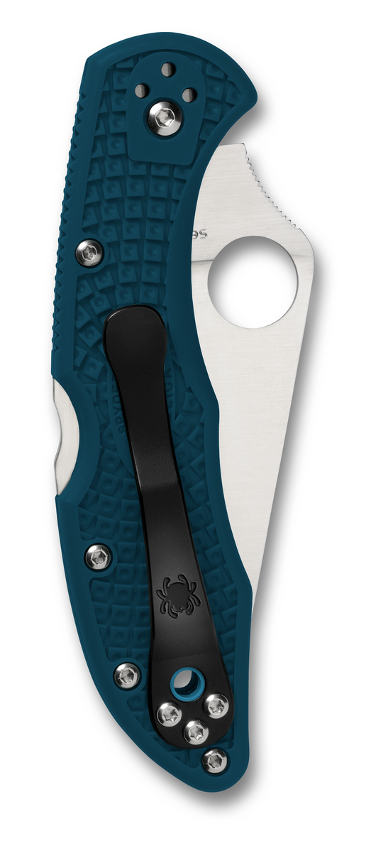 Spyderco Knives™ Delica 4 Lockback C11FSK390 Blue Fiberglass Reinforced Nylon K390 Microclean Carbon Steel Pocket Knife