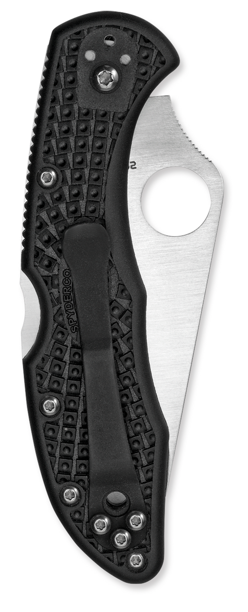 Spyderco Knives™ Delica 4 Lockback C11PBK Black Fiberglass Reinforced Nylon VG-10 Stainless Steel Pocket Knife