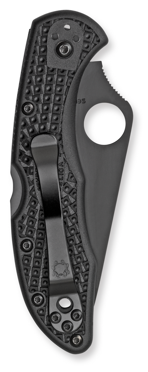 Spyderco Knives™ Delica 4 Lockback C11PSBBK Black Fiberglass Reinforced Nylon VG-10 Stainless Steel Pocket Knife