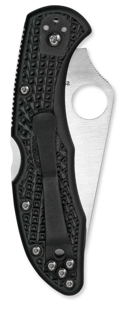 Spyderco Knives™ Delica 4 Lockback C11PSBK Black Fiberglass Reinforced Nylon VG-10 Stainless Steel Pocket Knife