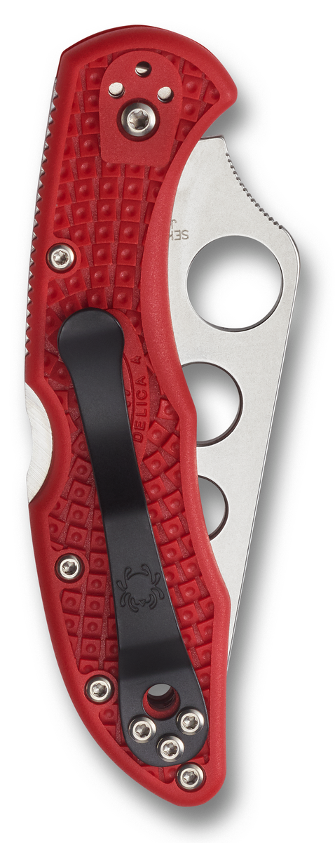 Spyderco Knives™ Delica 4 Lockback C11TR Red Fiberglass Reinforced Nylon AUS-6 Stainless Steel Pocket Knife