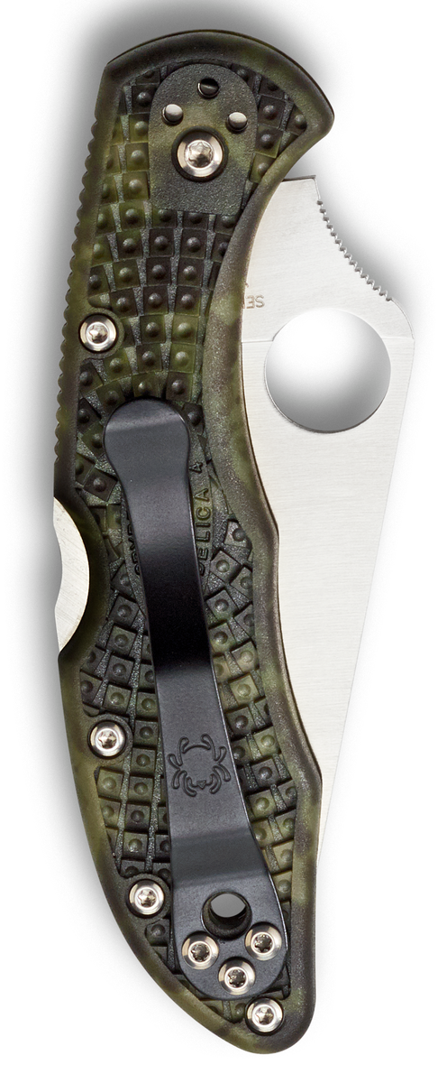Spyderco Knives™ Delica 4 Lockback C11ZFPGR Zome Green Fiberglass Reinforced Nylon VG-10 Stainless Steel Pocket Knife