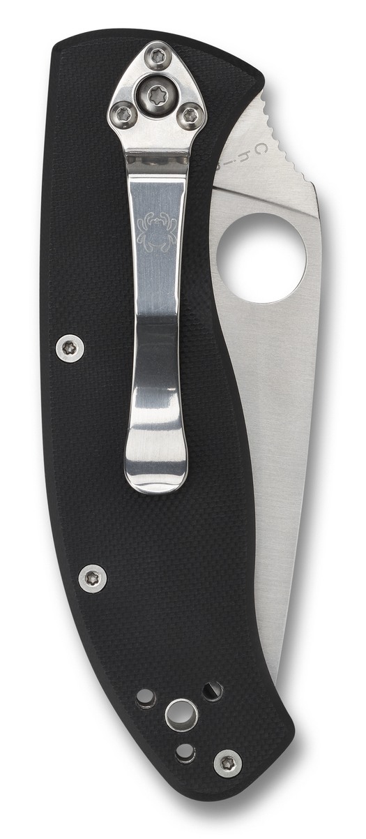 Spyderco Knives™ Tenacious Liner Lock C122GP Black G-10 Laminate 8Cr13Mov Stainless Steel Pocket Knife