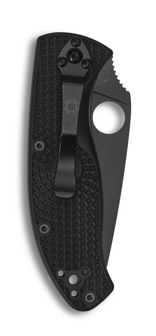 Spyderco Knives™ Tenacious Liner Lock C122PBBK Black Fiberglass Reinforced Nylon 8Cr13MoV Stainless Steel Pocket Knife