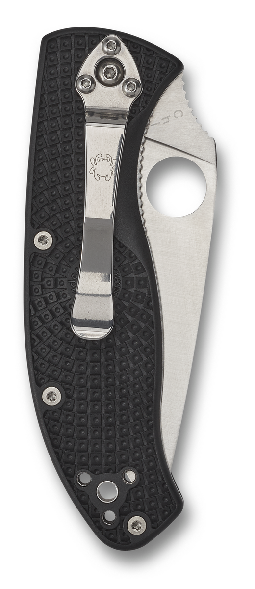 Spyderco Knives™ Tenacious Liner Lock C122PBK Black Fiberglass Reinforced Nylon 8Cr13MoV Stainless Steel Pocket Knife