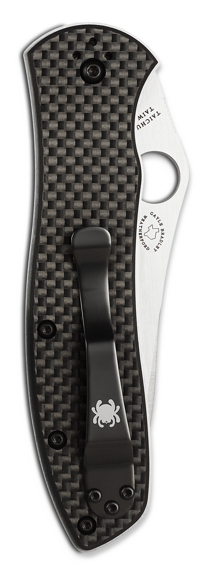 Spyderco Knives™ Bradley Folder 2 Liner Lock C134CFP2 Black Carbon Fiber and G-10 CPM M4 High Carbon Steel Pocket Knife