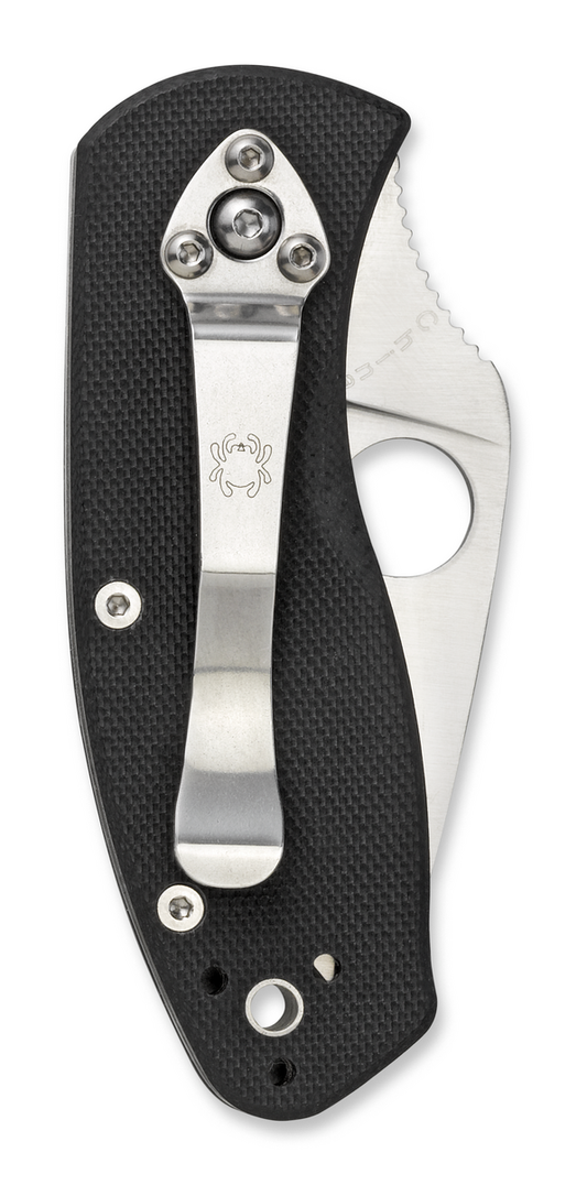 Spyderco Knives™ Ambitious Liner Lock C148GP Black G-10 8Cr13MoV Stainless Steel Pocket Knife