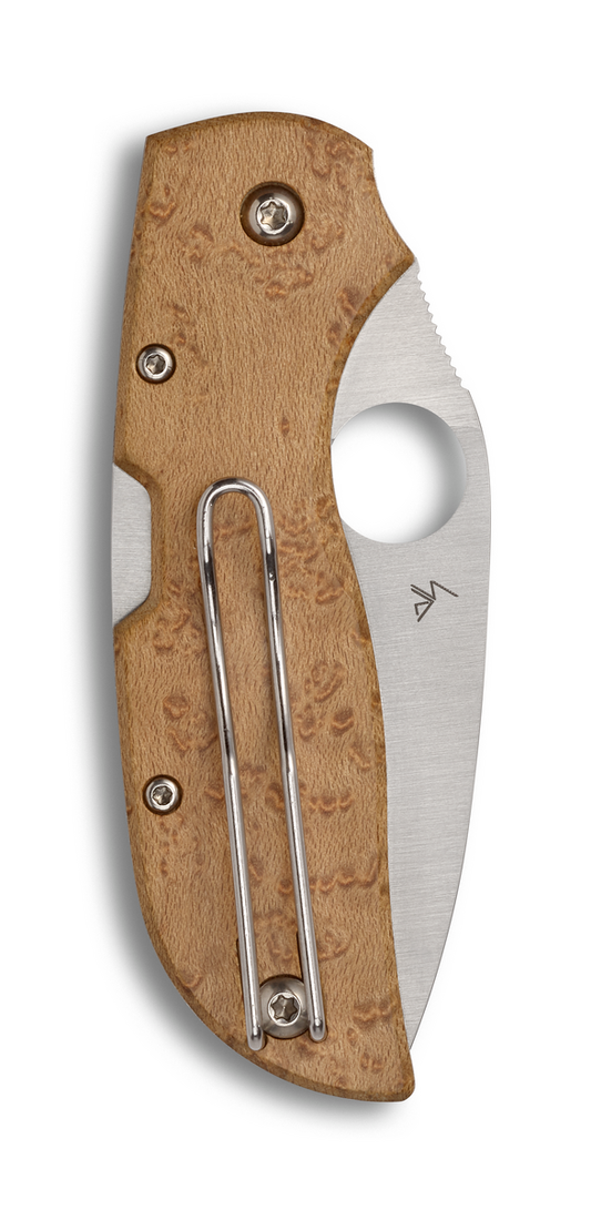 Spyderco Knives™ Chaparral Lockback C152WDP Birdseye Maple Wood CTS XHP Stainless Steel Pocket Knife