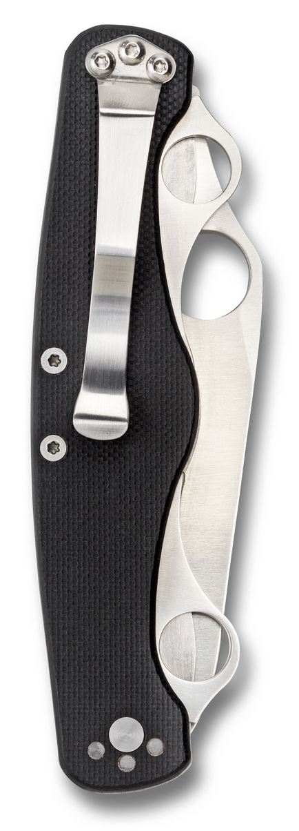 Spyderco Knives™ ClipiTool Standard Liner Lock C208GP Black G-10 8Cr13MoV Stainless Steel Pocket Knife