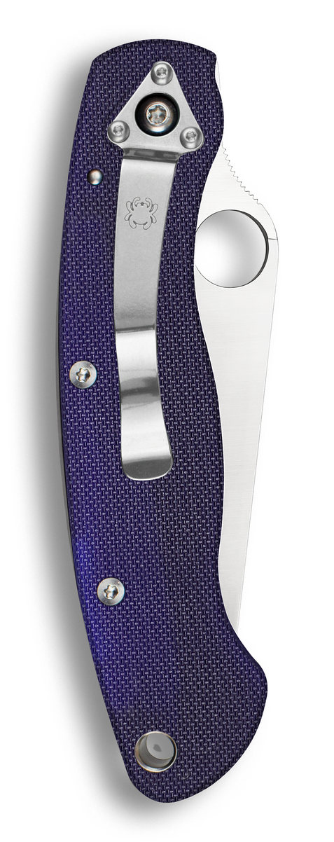 Spyderco Knives™ Service Liner Lock C36GPDBL Midnight Blue G-10 CPM S110V Stainless Steel Pocket Knife