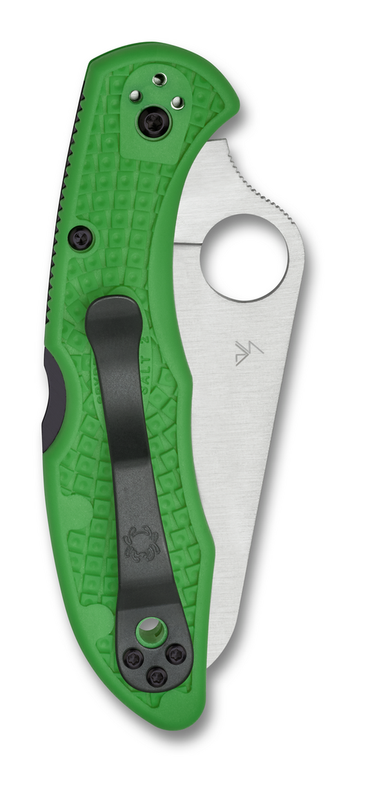 Spyderco Knives™ Salt 2 Lockback C88FPGR2 Green Fiberglass Reinforced Nylon LC200N Stainless Steel Pocket Knife
