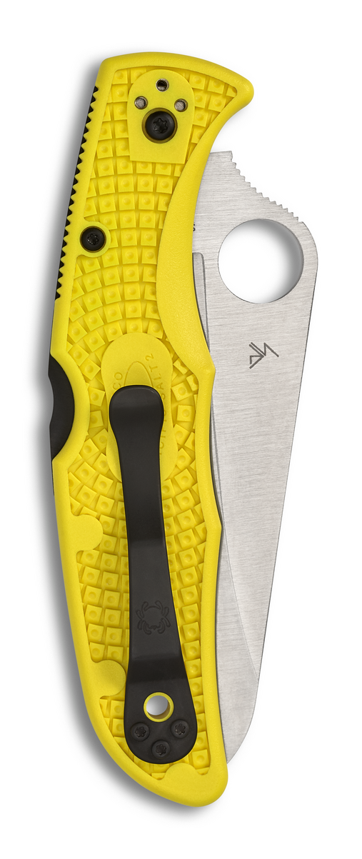 Spyderco Knives™ Pacific Salt 2 Lockback C91PYL2 Yellow Fiberglass Reinforced Nylon H2 Stainless Steel Pocket Knife