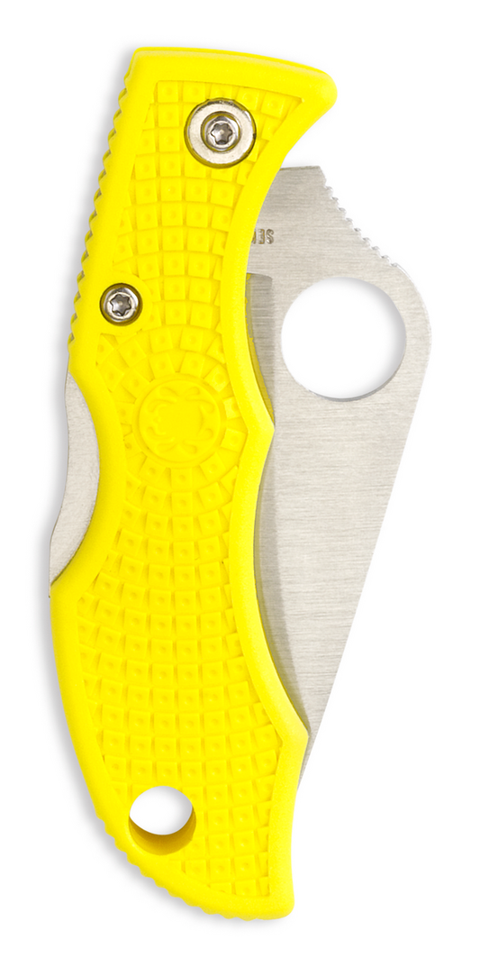 Spyderco Knives™ Ladybug 3 Lockback LYLP3 Marine Yellow Fiberglass Reinforced Nylon H2 Stainless Steel Pocket Knife