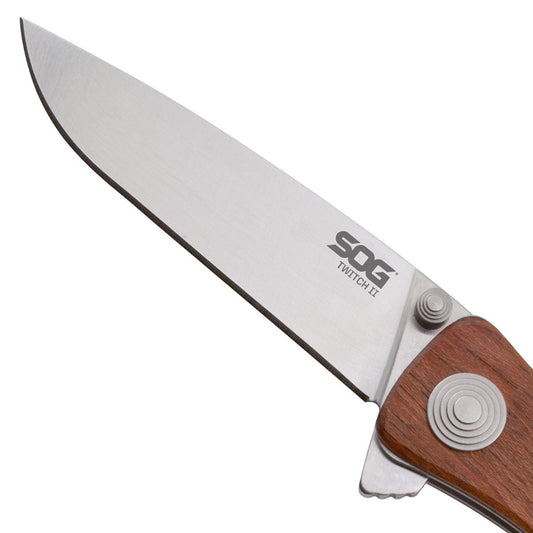 SOG Specialty Knivesโข Twitch 2 Lockback TWI17-CP Rosewood AUS-8 Stainless Steel Pocket Knife
