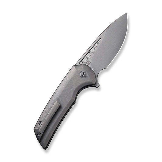 WE Knife Co., Ltd™ Mini Malice Button Lock WE054BL-2 Gray 6AL4V Titanium CPM 20CV Stainless Steel Pocket Knife