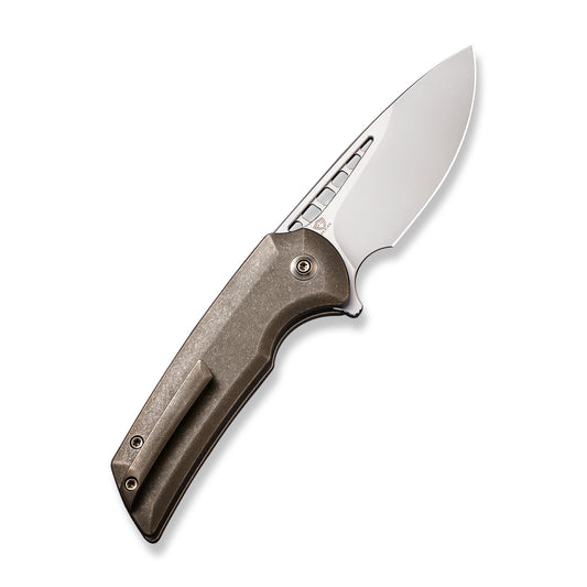 WE Knife Co., Ltd™ Mini Malice Button Lock WE054BL-4 Bronze 6AL4V Titanium CPM 20CV Stainless Steel Pocket Knife