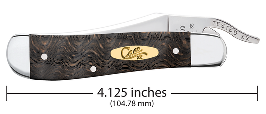 W.R. Case XX Knives Russlock Black Curly Oak Wood 14002 Stainless Steel Pocket Knife