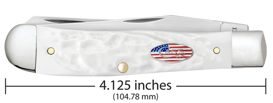 W.R. Case XX Knives Trapper Stars & Stripes Rough White 14100 Stainless Pocket Knife