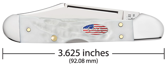 W.R. Case XX Knives Mini Copperlock Stars & Stripes Rough White 14104 Stainless Pocket Knife