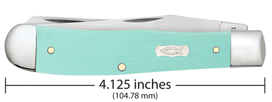 W.R. Case XX Knives Trapper Seafoam Green G-10 18100 Stainless Steel Pocket Knife
