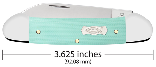 W.R. Case XX Knives Canoe Seafoam Green G-10 18103 Stainless Steel Pocket Knife